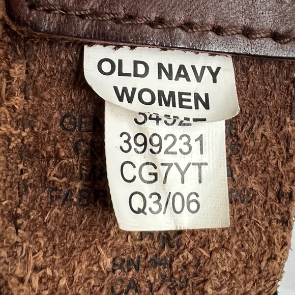 Old Navy Leather Belt Linked Round Buckle Size Medium Brown and Black - Picture 6 of 6